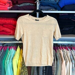 J Crew 100% cashmere short sleeve crew neck sweater top size XS​